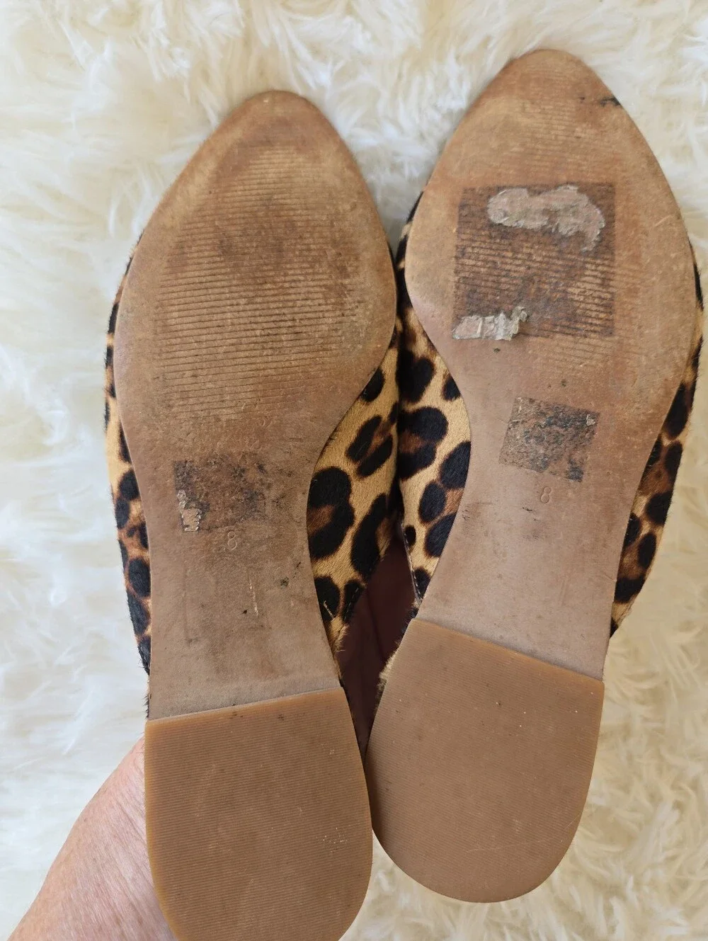 Madewell Remi Leopard Calf Hair Mule Slide US 8